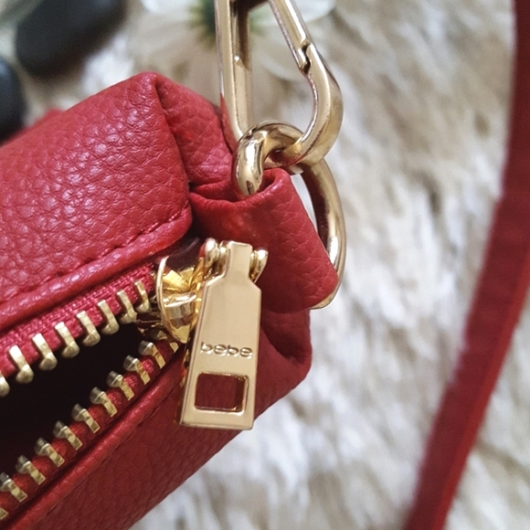 bebe❤Red Leather Crossbody  Bag - Picture 4 of 5